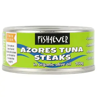 Fish 4 Ever Azores Skipjack Tuna Steaks in Organic Olive Oil - Fish 4 Ever - 160g