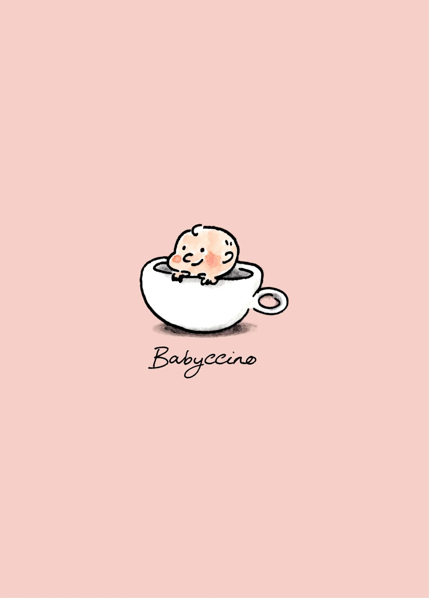 Cardinky Babyccino Pink - Greetings Cards - Cardinky