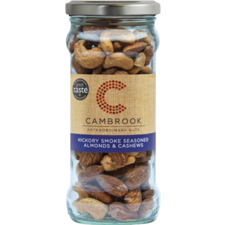 cambrook Baked Hickory Smoke Almonds & Cashews in Jar - Cambrook - 180g