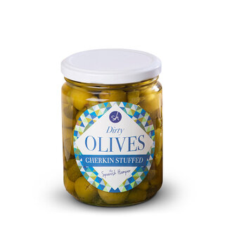Dirty Olives - Gherkin Stuffed - The Spanish Hamper - 665g