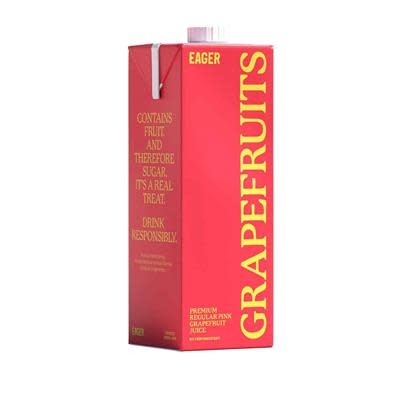 Eager Juices Eager Drinks 100% Squeezed Pink Grapefruit Juice 1L