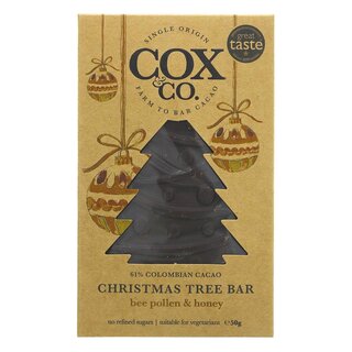 Cox & Co Bee Pollen & Honey Chocolate Christmas Tree Bar  60% -  Cox & Co  - 50g