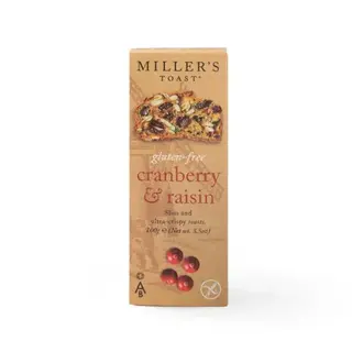 The Fine Cheese Co. GF - Miller's Toast - Cranberry & Raisin - 100g - Gluten Free