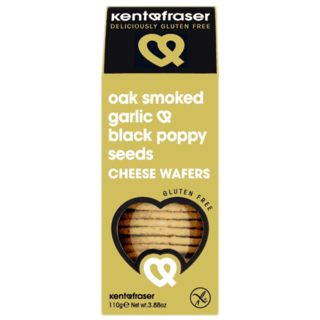 Kent & Fraser GF - Oak Smoked Garlic & Black Poppy Seeds - Cheese Wafers - Kent & Fraser - 125g