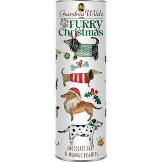 Grandma Wilds Grandma Wilds - Choc Chip & Orange Biscuits in Furry Christmas Tube - 200g
