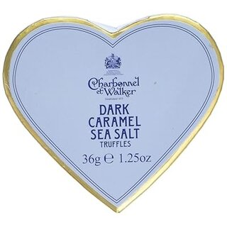 Charbonnel & Walker Light Blue Heart Box with Sea Salt Dark Caramel Truffles- Charbonnel et Walker - 36g