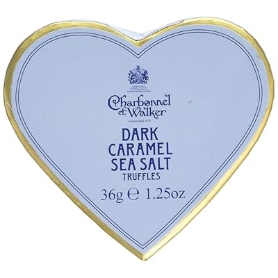 Charbonnel & Walker Light Blue Heart Box with Sea Salt Dark Caramel Truffles- Charbonnel et Walker - 36g