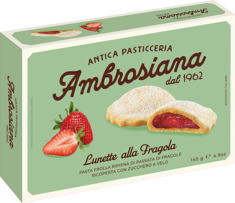 Ambrosiana Lunette alla Fragola Strawberry Puree - Ambrosiana - 140g