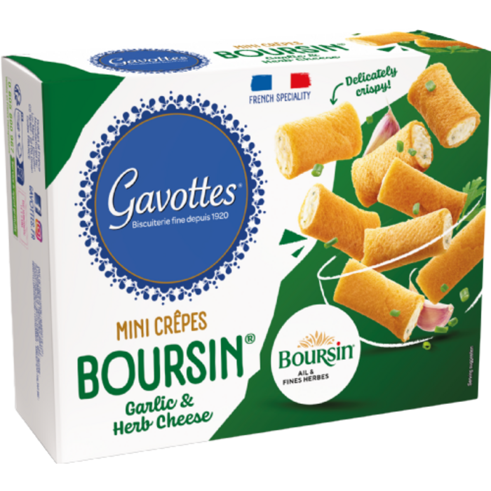 Gavottes Gavottes - Mini Crepes with Boursin Garlic & Herb 50g