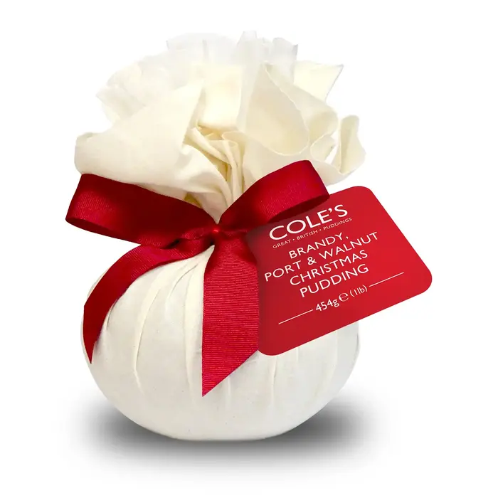 Cole's Brandy, Port & Walnut Round Christmas Pudding - Cole's - 454g