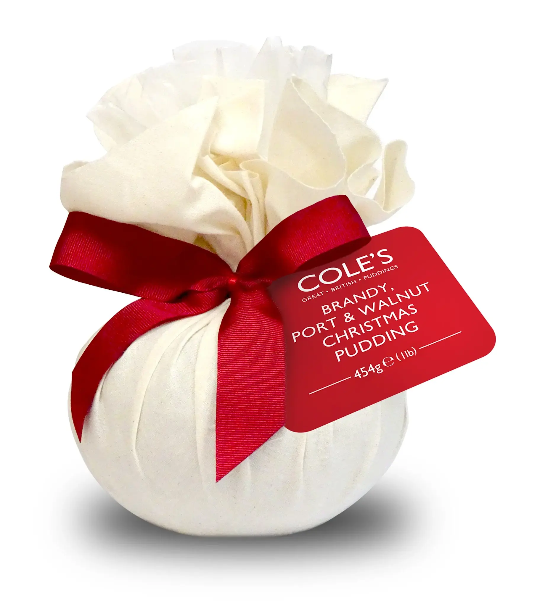 Cole's Brandy, Port & Walnut Round Christmas Pudding - Cole's - 454g