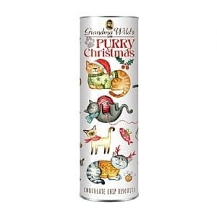 Grandma Wilds Grandma Wilds - Choc Chip Biscuits in Purry Christmas Tube - 200g