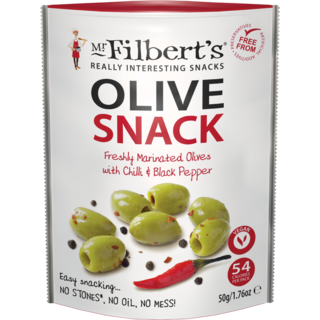 Mr Filbert's Green Olive with Chilli & Black Pepper Snack - Mr Filbert's - 50g