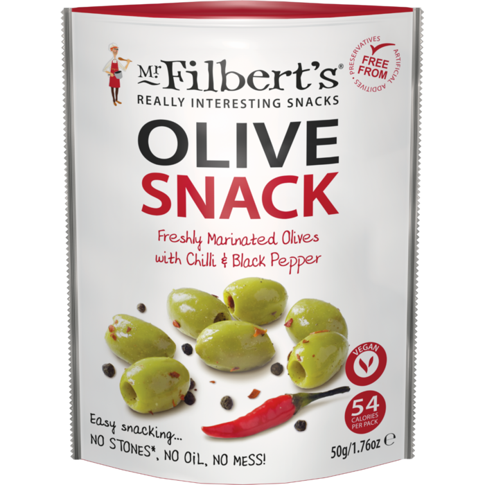 Mr Filbert's Green Olive with Chilli & Black Pepper Snack - Mr Filbert's - 50g