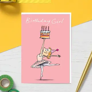 Cardinky Happy Birthday Ballerina - Greetings Cards - Cardinky