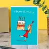 Happy Birthday Blue (cake) -  Greetings Cards - Cardinky