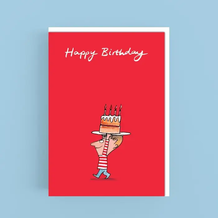 Cardinky Happy Birthday Red (cake) - Greetings Cards - Cardinky