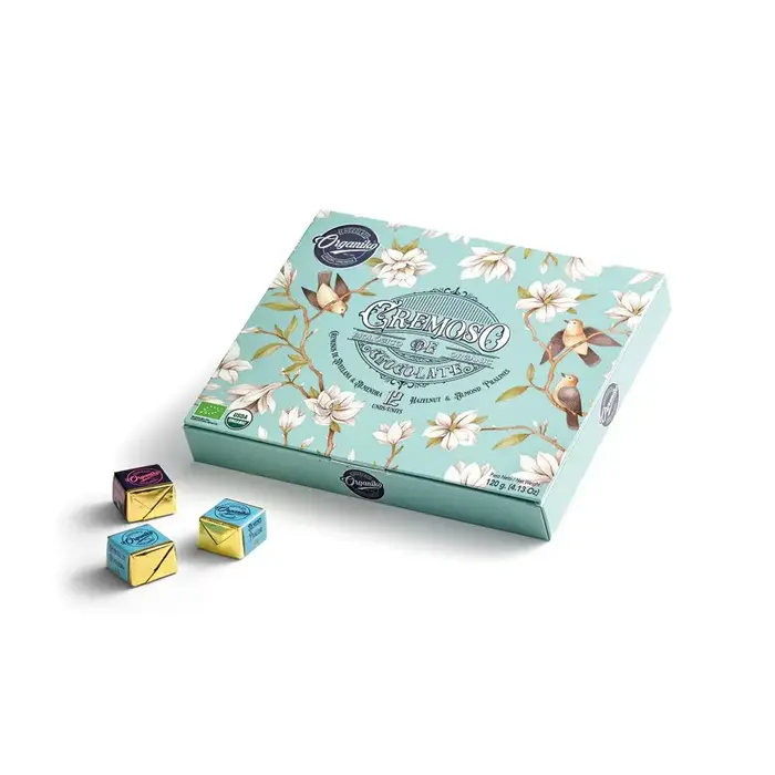 Hazelnut and Almond Praline Gift Box - 120g - Chocolate Organic - 120g