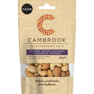 cambrook Hickory Smoke Seasoned Almonds & Cashews - Cambrook - 80g