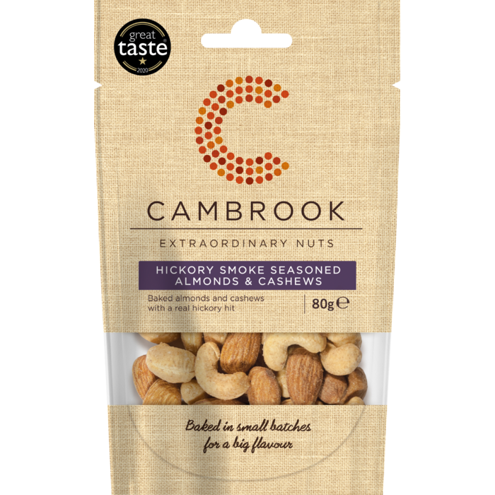 cambrook Hickory Smoke Seasoned Almonds & Cashews - Cambrook - 80g