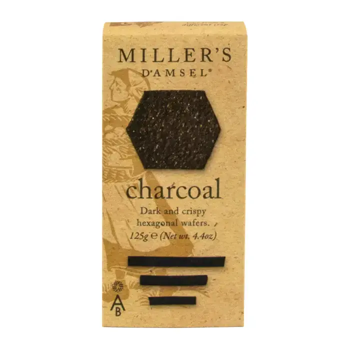 The Fine Cheese Co. Miller's Damsel Charcoal Wafers - The Fine Cheese Co. - 125g