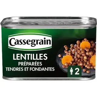 Lentils with Onions and carrots - Cassegrain - 265g