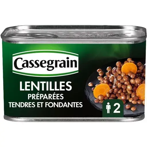 Lentils with Onions and carrots - Cassegrain - 265g