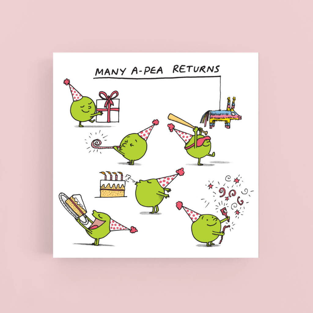 Cardinky Many A Pea Returns - Greetings Cards - Cardinky