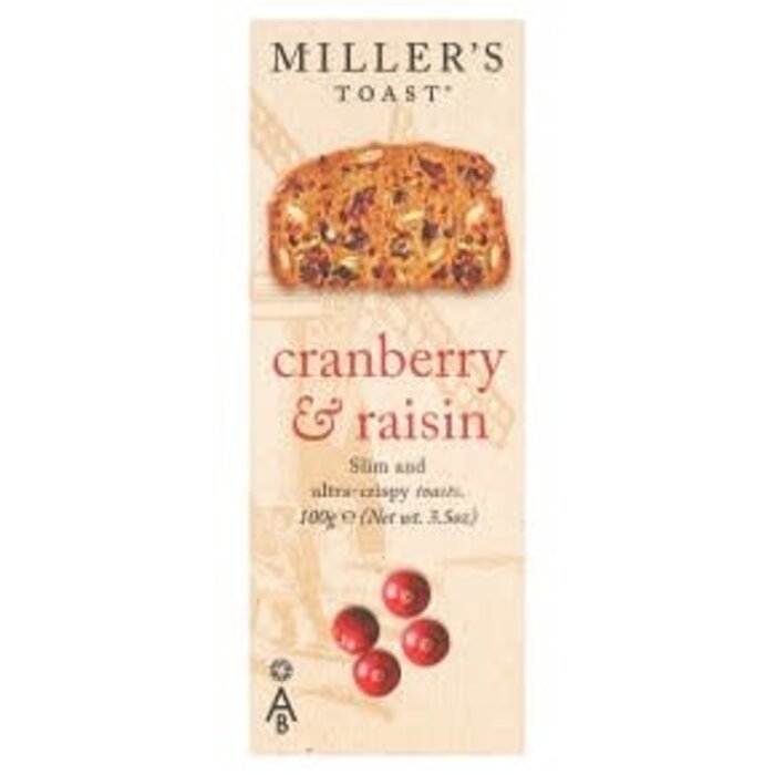 The Fine Cheese Co. Miller's Toast - Cranberry & Raisin - 100g