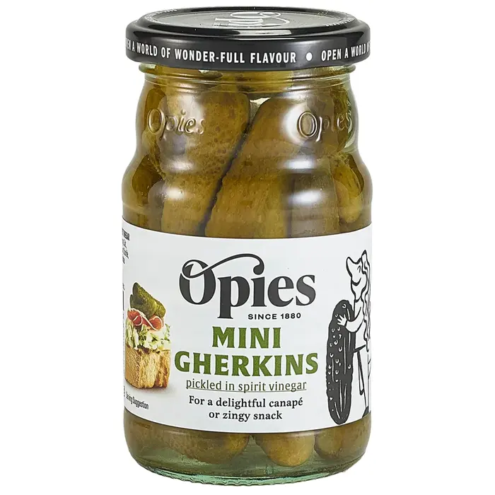 Opies Mini Cocktail Gherkins - Opies 227g