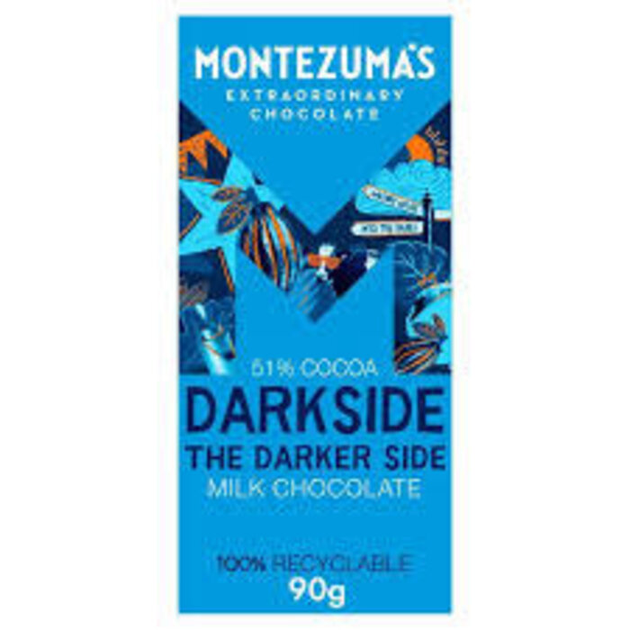 Montezuma Montezuma's Darkside - Organic  Milk  Chocolate  Bar 51% - 90g
