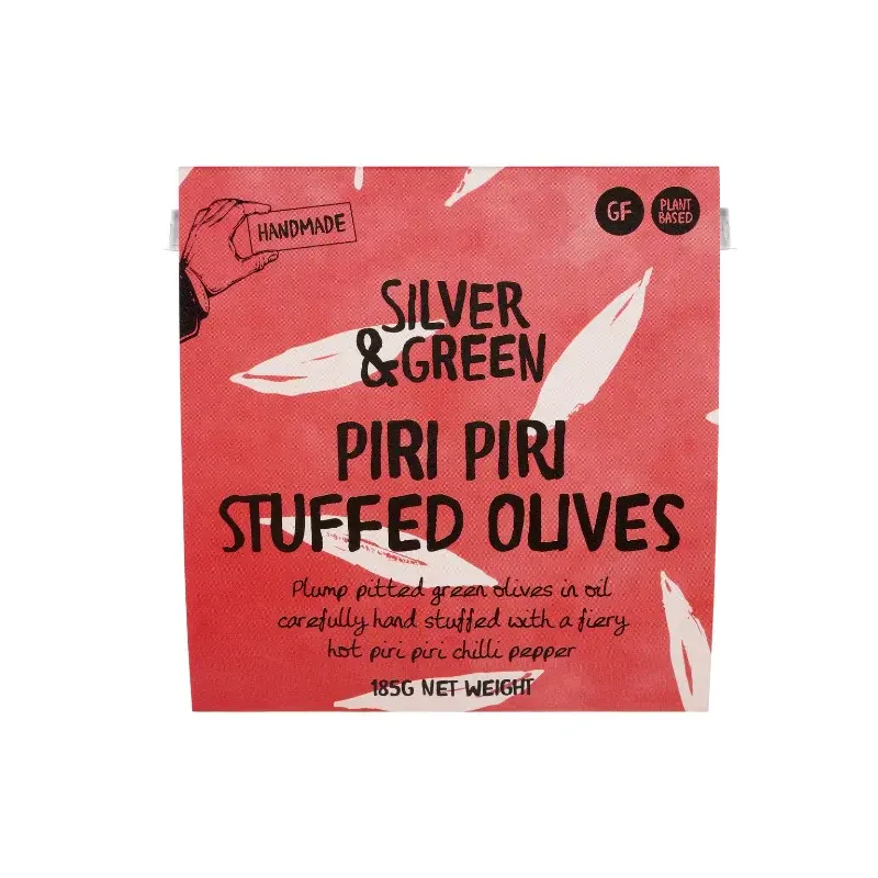 Silver & Green Piri Piri  Olives in Pot - Silver & Green - 185g