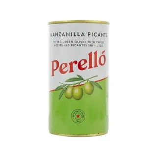 Pitted Manzanilla  Olives with Chilli  - Perello - 150g