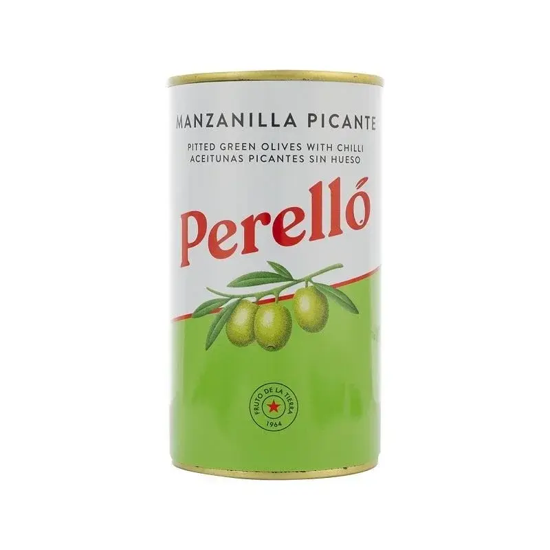 Pitted Manzanilla  Olives with Chilli  - Perello - 150g