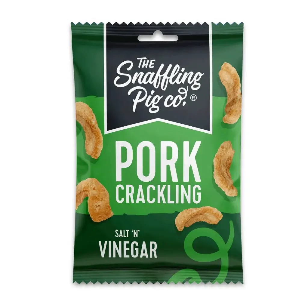 Salt & Vinegar Pork Crackling - Snaffling Pig - 40g