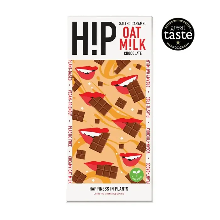 H!P Oat Milk Chocolate Salted Caramel - Hip Oat Milk Chocolate Bar - 70g