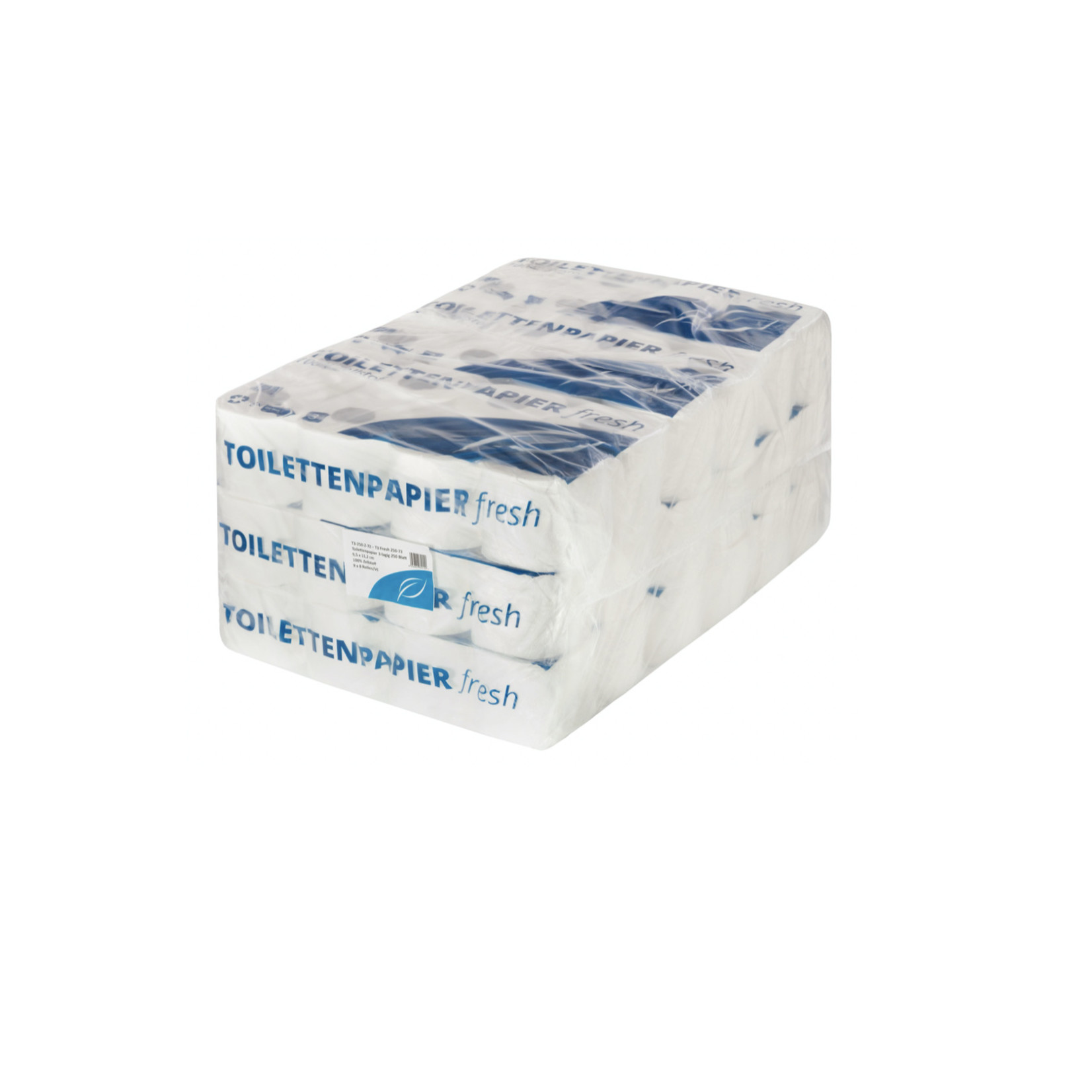 Huchtemeier Toilettenpapier, 3-lagig, 250 Blatt, 72 Rollen, Zellstoff