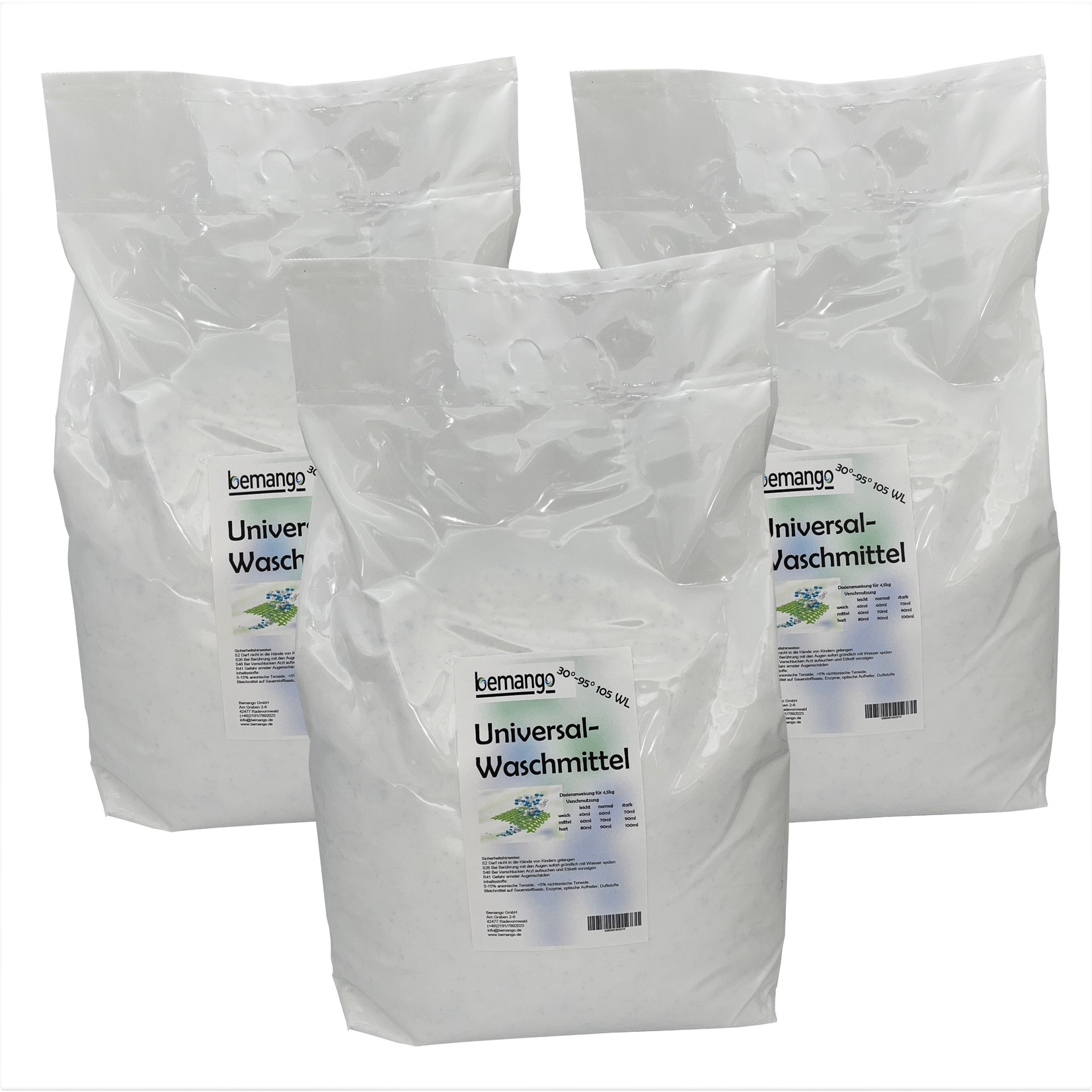 Willkommen bei Bemango – Qualität für Haushalt, Handwerk & Industrie Universal-Waschpulver 3x10 kg Sack