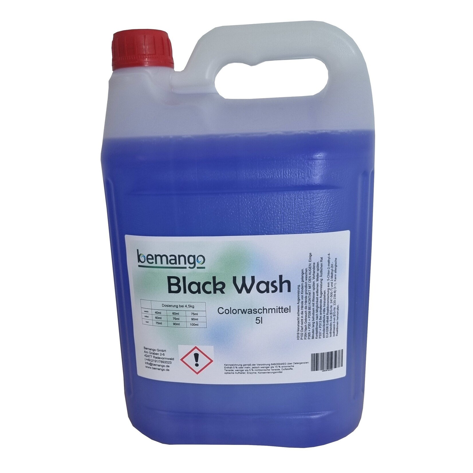 Bemango Color-Flüssigwaschmittel black wash für dunkle Wäsche 4x5 Liter Kanister