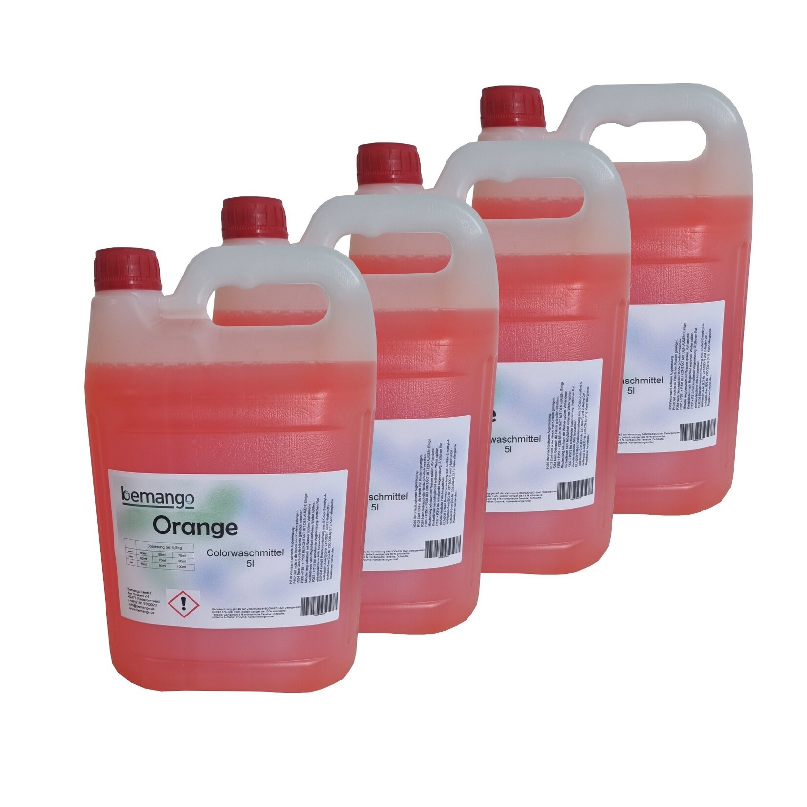 Willkommen bei Bemango – Qualität für Haushalt, Handwerk & Industrie Flüssigwaschmittel orange 4x5l