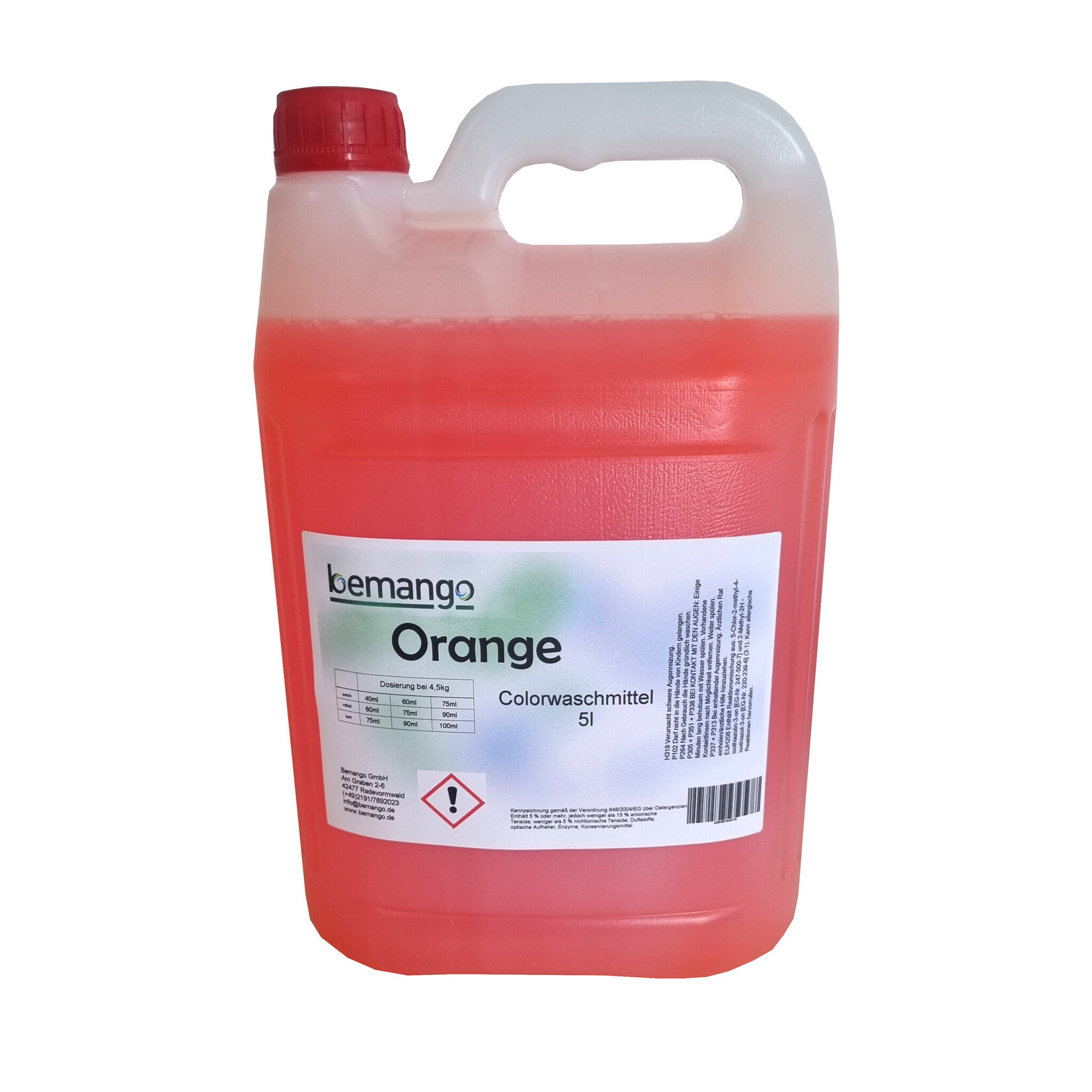 Willkommen bei Bemango – Qualität für Haushalt, Handwerk & Industrie Flüssigwaschmittel orange 5x5l