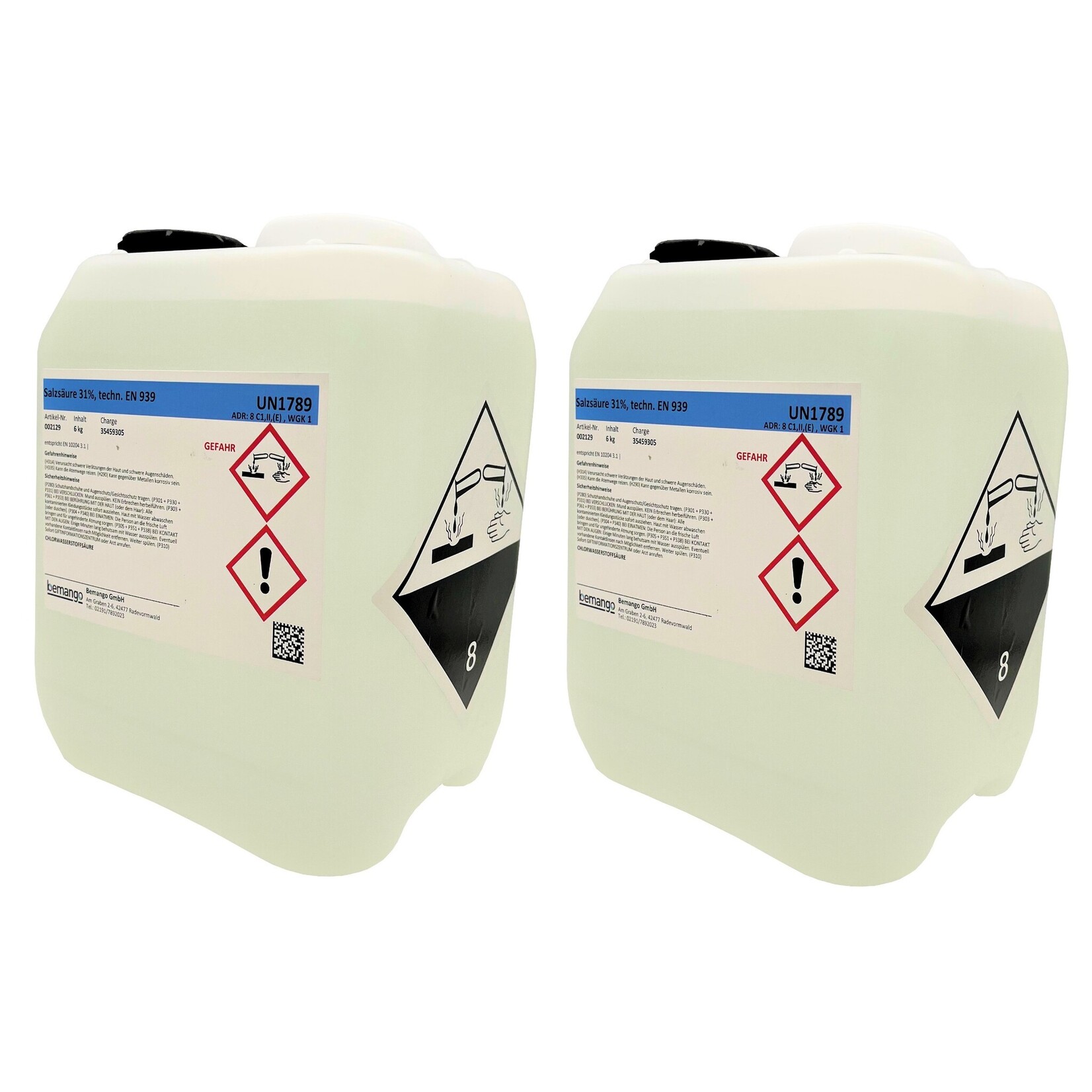Bemango Salzsäure 31% technisch im 2x6kg-Kanister