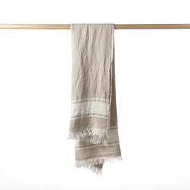 Libeco Belgian towel, fouta, flax stripe