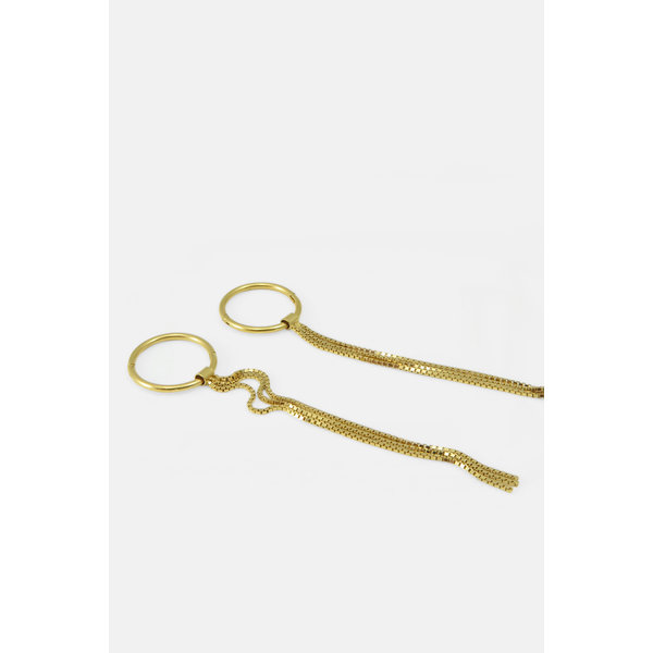 Studio MHL oorringen met franjes - 18K goldplated