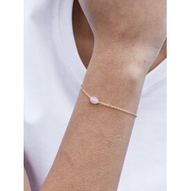 Ellen Beekmans Fijn armbandje met kleine ovale gemstone