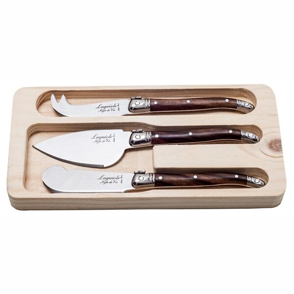 Laguiole Style de Vie kaasmessen set eikenhout