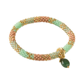 A Beautiful Story armband aventurijn goudkleurig