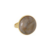 Ring met grote gemstone medium / beige-cognac