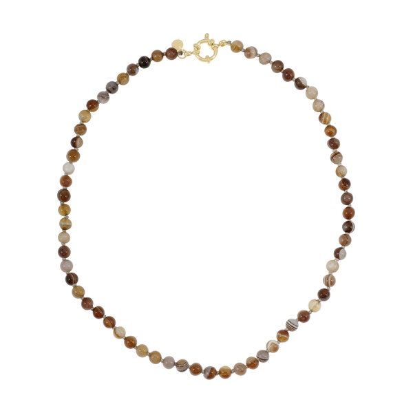 Ellen Beekmans Fijne gemstone ketting / agaat-mêlée