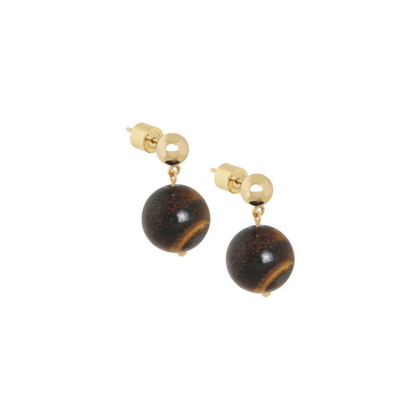 Ellen Beekmans Gemstone oorstekers / bruin-mêlée